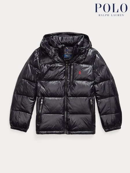 Polo Ralph Lauren Black Shiny Down Puffer Jacket (H30545) | £269 - £299