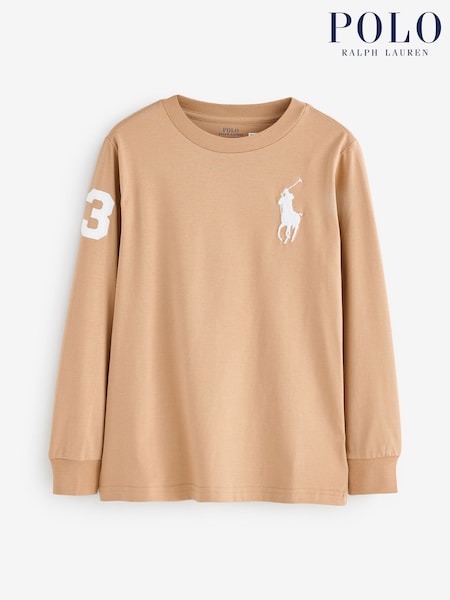 Polo Ralph Lauren Natural Boys Varsity Style Long Sleeve T-Shirt (H30560) | £49 - £55