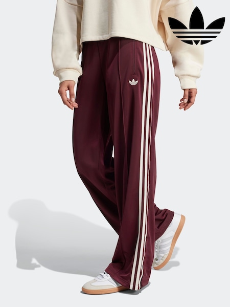adidas Originals Burgundy/White Firebird Loose Track Pant Trousers (H30724) | £60