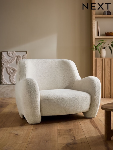 Teddy Shearling Natural Fergus Snuggle Chair (H30741) | £650