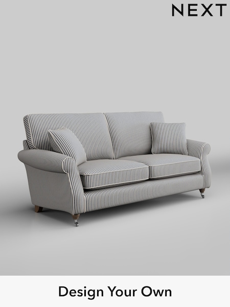 Chenille Stripe/Slate Blue Ashford (H30747) | £1,375