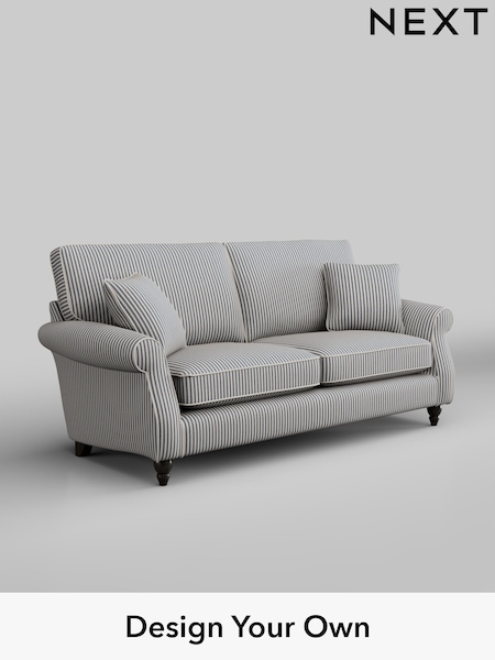 Chenille Stripe/Slate Blue Ashford (H30747) | £1,375