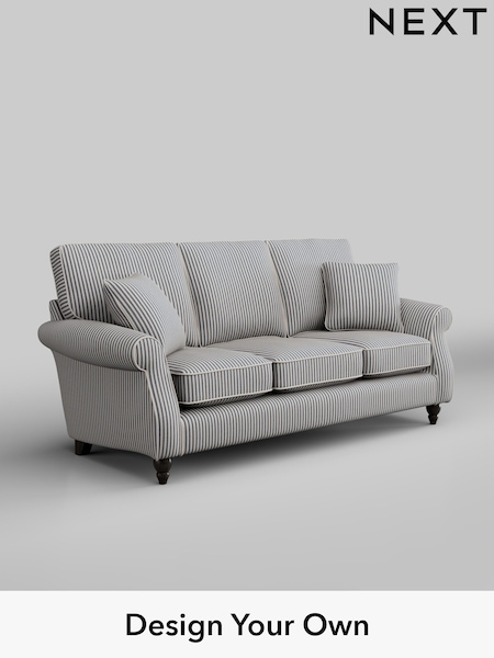 Chenille Stripe/Slate Blue Ashford (H30747) | £1,375