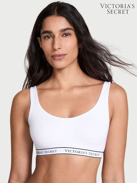 Victoria's Secret White Cotton Wireless Scoop Bralette (H30780) | £25
