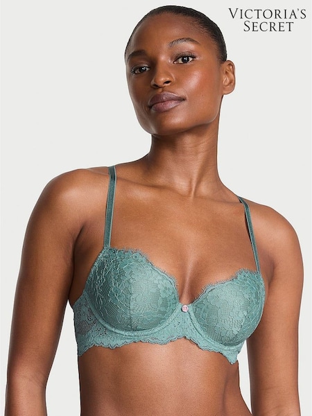 Victoria's Secret Arctic Green Lightly Lined Demi Lace Bra (H30792) | £49