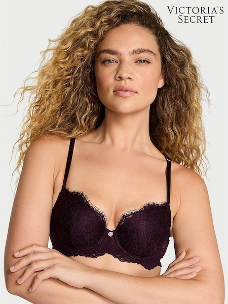 Victoria's Secret Winter Wine Red Lightly Lined Demi Lace Bra (H30808) | £49