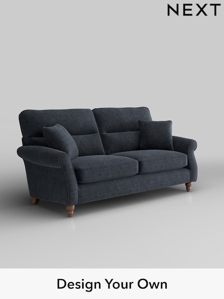 Boucle Chenille/Dark Slate Blue Ashford Highback (H30833) | £1,425