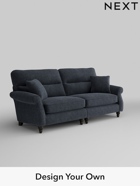 Boucle Chenille/Dark Slate Blue Ashford Highback (H30833) | £1,525