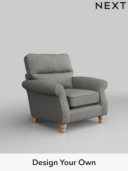 Chunky Boucle Easy Clean/Mid Grey Ashford Highback (H30853) | £925
