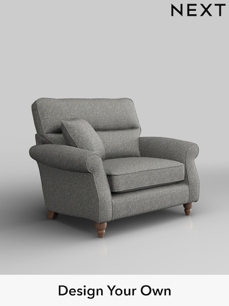 Chunky Boucle Easy Clean/Mid Grey Ashford Highback (H30853) | £1,025
