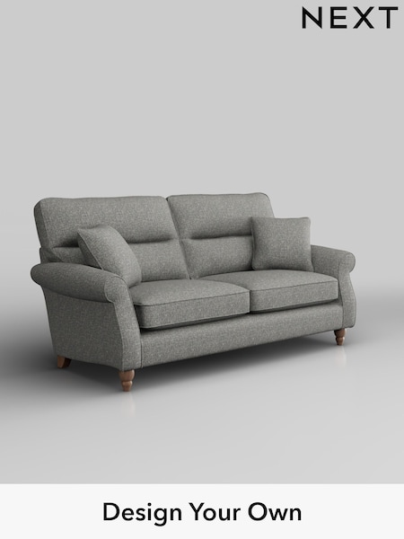 Chunky Boucle Easy Clean/Mid Grey Ashford Highback (H30853) | £1,425