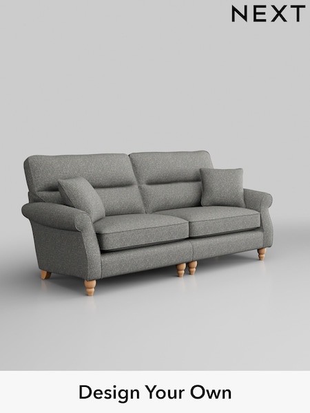 Chunky Boucle Easy Clean/Mid Grey Ashford Highback (H30853) | £1,525