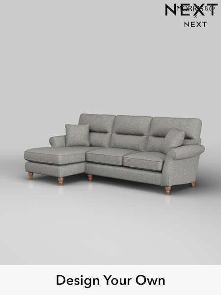 Chunky Boucle Easy Clean/Mid Grey Ashford Highback (H30853) | £2,050