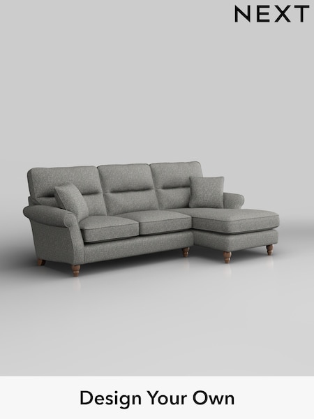 Chunky Boucle Easy Clean/Mid Grey Ashford Highback (H30853) | £2,050