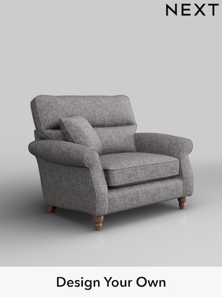 Chunky Boucle Easy Clean/Light Grey Ashford Highback (H30869) | £1,025