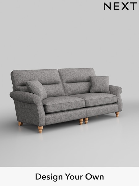 Chunky Boucle Easy Clean/Light Grey Ashford Highback (H30869) | £1,525
