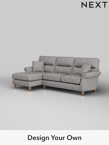 Chunky Boucle Easy Clean/Light Grey Ashford Highback (H30869) | £2,050