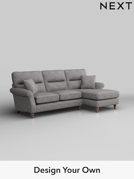 Chunky Boucle Easy Clean/Light Grey Ashford Highback (H30869) | £2,050