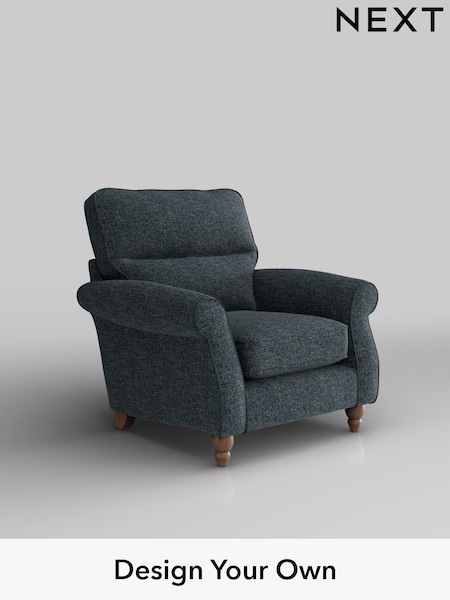 Chunky Chenille/Dark Navy Blue Ashford Highback (H30879) | £925