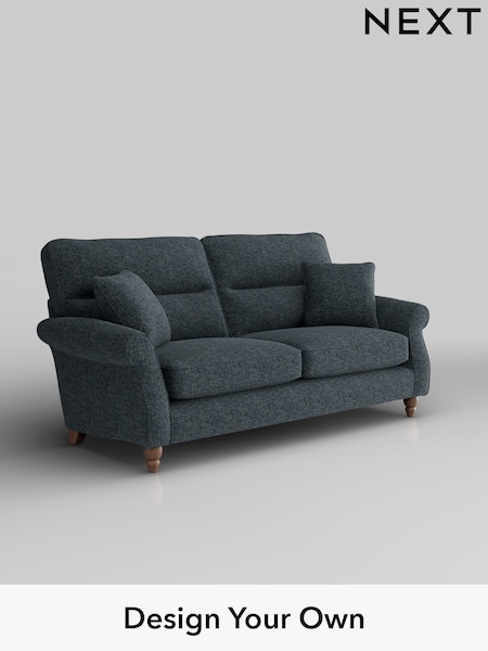 Chunky Chenille/Dark Navy Blue Ashford Highback (H30879) | £1,425