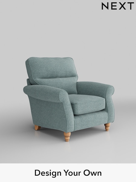 Chunky Chenille/Light Teal Green Ashford Highback (H30891) | £925