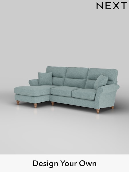 Chunky Chenille/Light Teal Green Ashford Highback (H30891) | £2,050
