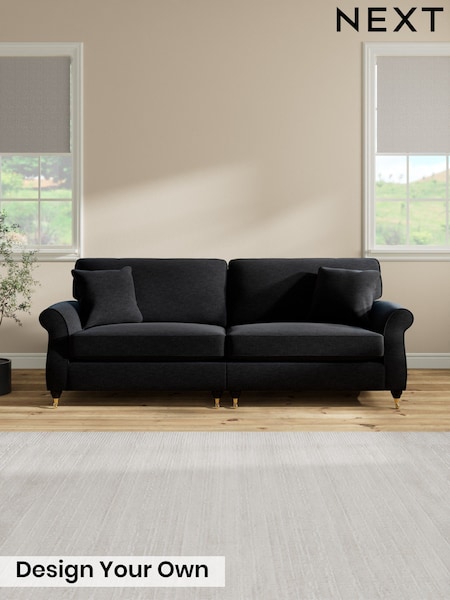 Fine Chenille Easy Clean/Black Ashford (H30941) | £1,550
