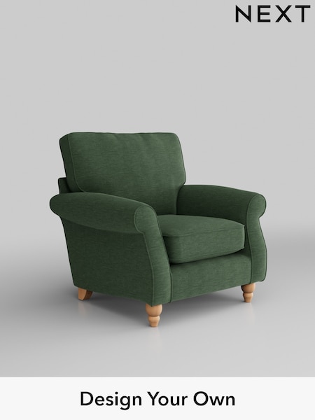 Fine Chenille Easy Clean/Mid Khaki Green Ashford (H30944) | £875