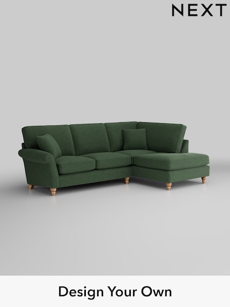Fine Chenille Easy Clean/Mid Khaki Green Ashford (H30944) | £2,025