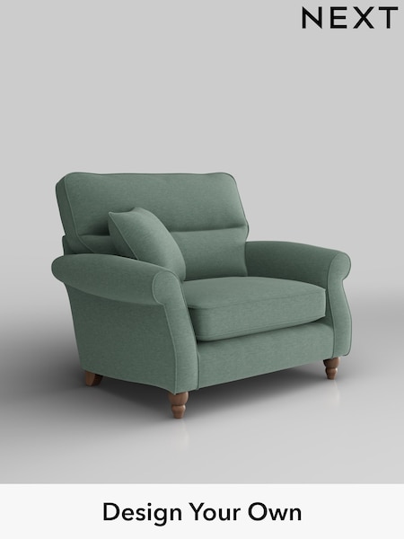 Fine Chenille Easy Clean/Light Forest Green Ashford Highback (H30958) | £1,025