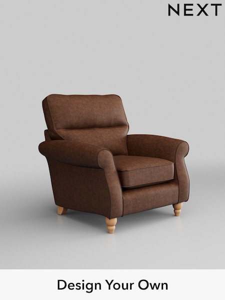 Monza Faux Leather Easy Clean/Chestnut Brown Ashford Highback (H30977) | £925