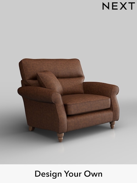 Monza Faux Leather Easy Clean/Chestnut Brown Ashford Highback (H30977) | £1,025