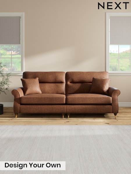 Monza Faux Leather Easy Clean/Chestnut Brown Ashford Highback (H30977) | £1,525