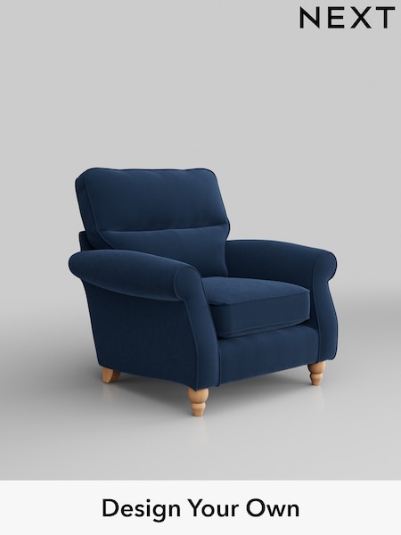 Plush Velvet Easy Clean/Airforce Blue Ashford Highback (H34009) | £925