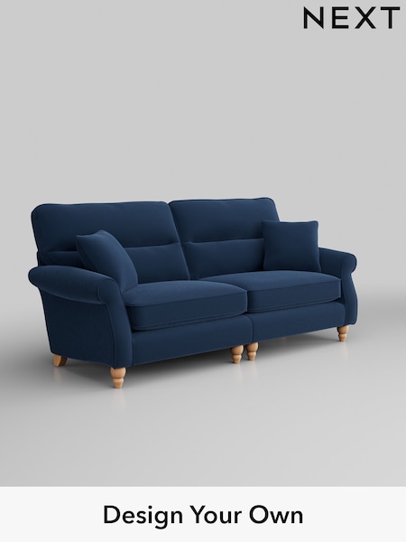 Plush Velvet Easy Clean/Airforce Blue Ashford Highback (H34009) | £1,525