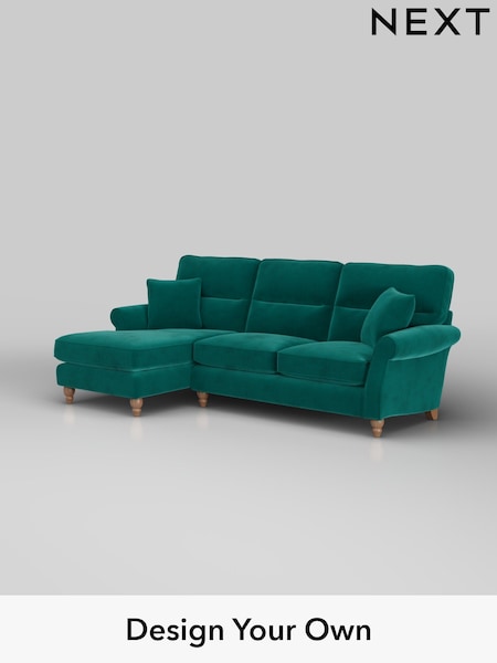 Plush Velvet Easy Clean/Juniper Green Ashford Highback (H34014) | £2,050
