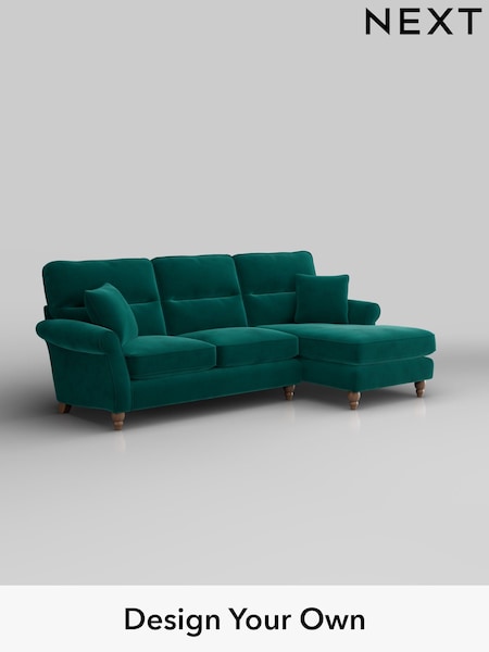 Plush Velvet Easy Clean/Juniper Green Ashford Highback (H34014) | £2,050