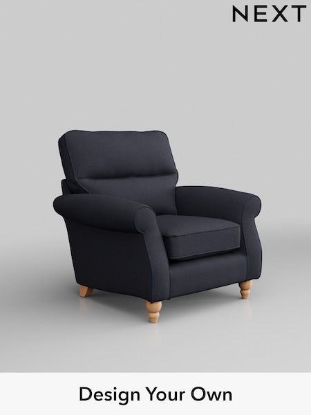 Tweedy Blend Easy Clean/Dark Slate Blue Ashford Highback (H34016) | £825