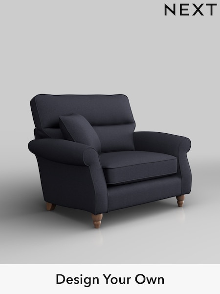 Tweedy Blend Easy Clean/Dark Slate Blue Ashford Highback (H34016) | £925
