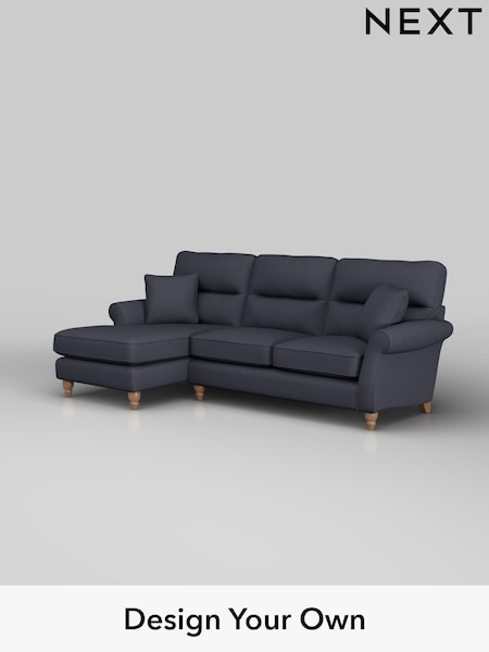 Tweedy Blend Easy Clean/Dark Slate Blue Ashford Highback (H34016) | £1,925