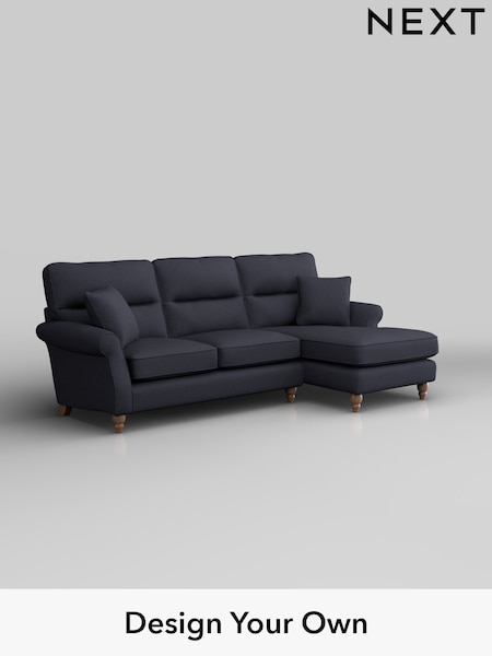 Tweedy Blend Easy Clean/Dark Slate Blue Ashford Highback (H34016) | £1,925