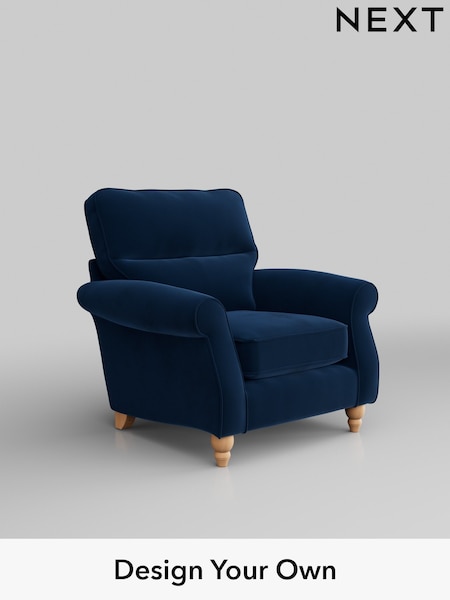 Plush Velvet Easy Clean/Navy Blue Ashford Highback (H34019) | £925