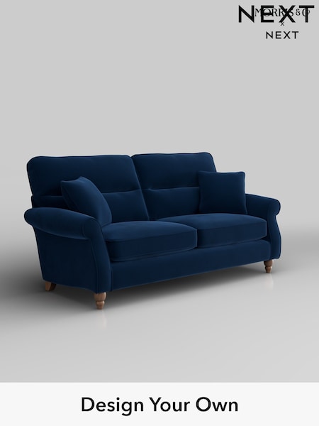 Plush Velvet Easy Clean/Navy Blue Ashford Highback (H34019) | £1,425