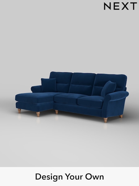 Plush Velvet Easy Clean/Navy Blue Ashford Highback (H34019) | £2,050