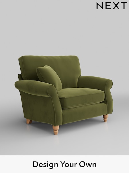 Plush Velvet Easy Clean/Mid Olive Green Ashford (H34020) | £975