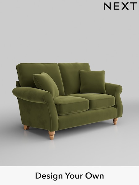 Plush Velvet Easy Clean/Mid Olive Green Ashford (H34020) | £1,175