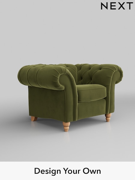 Plush Velvet Easy Clean/Mid Olive Green Gosford Ii Deep Sit (H34146) | £1,075