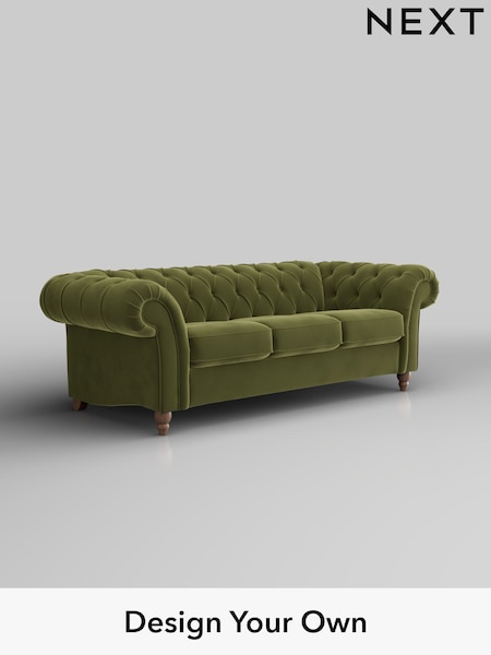 Plush Velvet Easy Clean/Mid Olive Green Gosford Ii Deep Sit (H34146) | £1,625