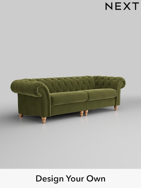 Plush Velvet Easy Clean/Mid Olive Green Gosford Ii Deep Sit (H34146) | £1,725