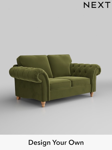Plush Velvet Easy Clean/Mid Olive Green Gosford Highback Ii Deep Sit (H34150) | £1,425